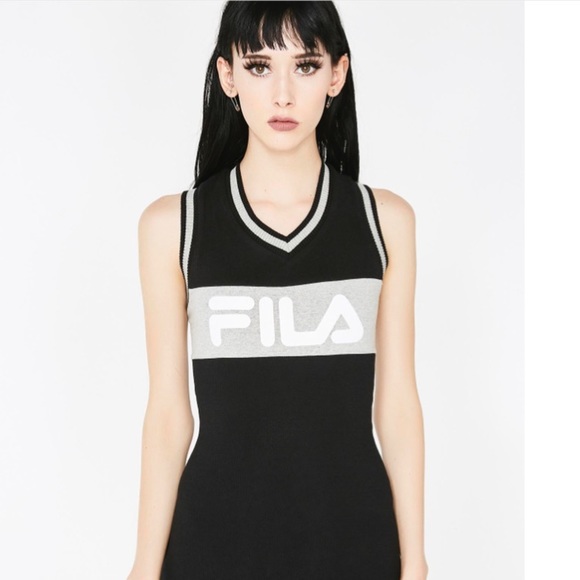 Black Fila Rib Varsity Dress- NWT - Picture 2 of 9